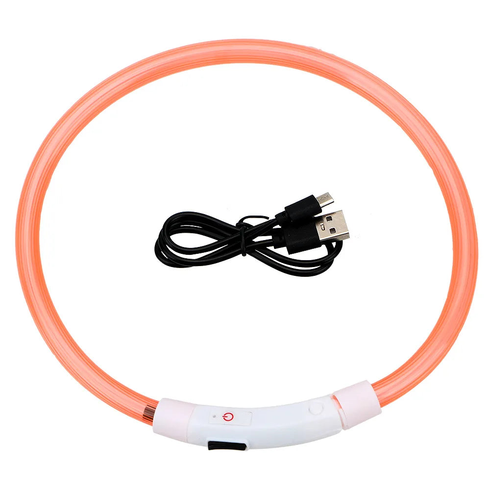 LED USB Rechargeable Dog Collar — Night Safety Glow