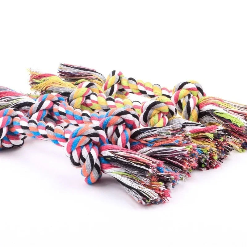Colorful Double Knot Dog Teething Chew Toy