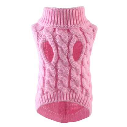 Warm Turtleneck Dog Sweater | Soft Cable Knit for Small & Medium Dogs