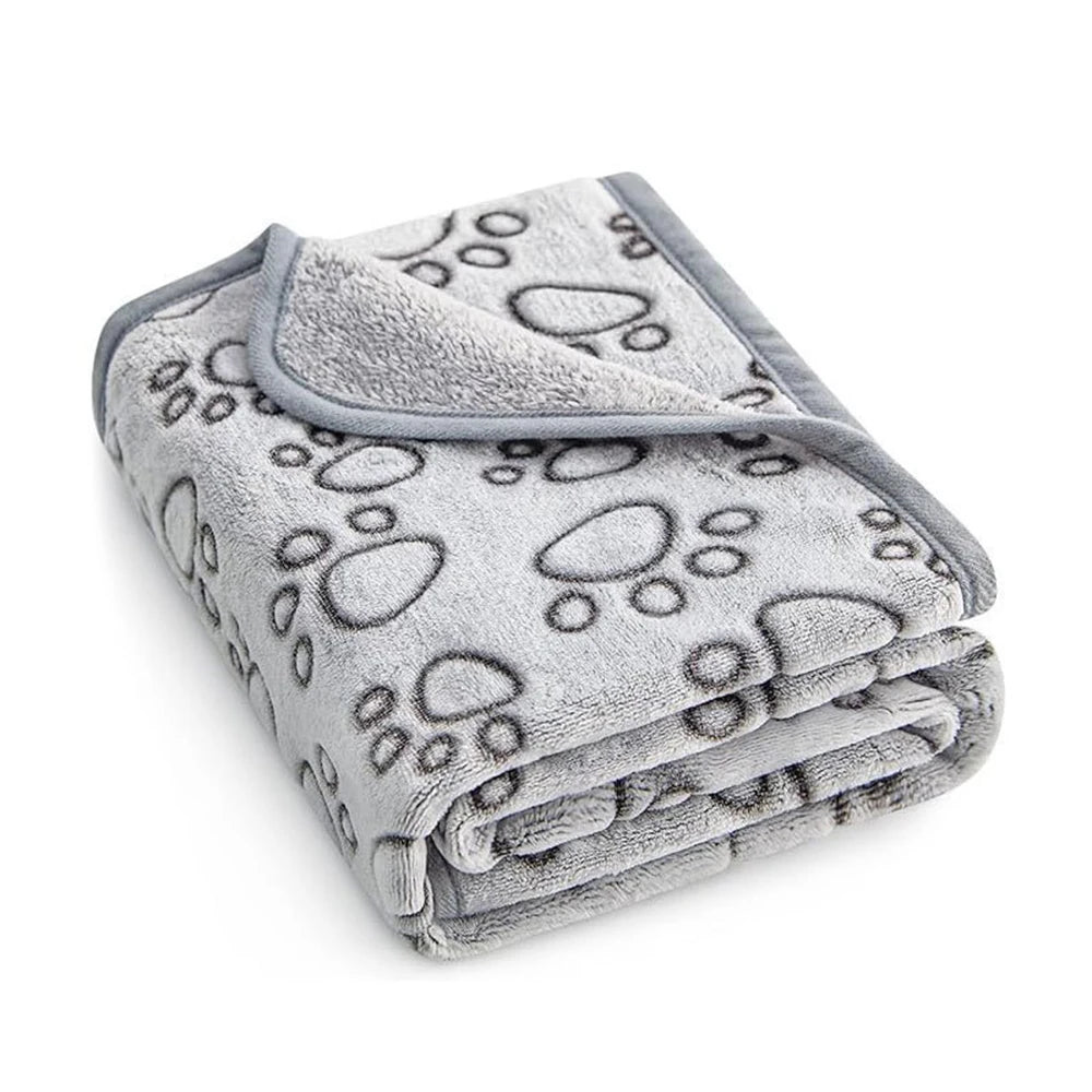 Winter Dog Blanket – Soft Washable Fleece Throw for Dogs & Cats (Grey)