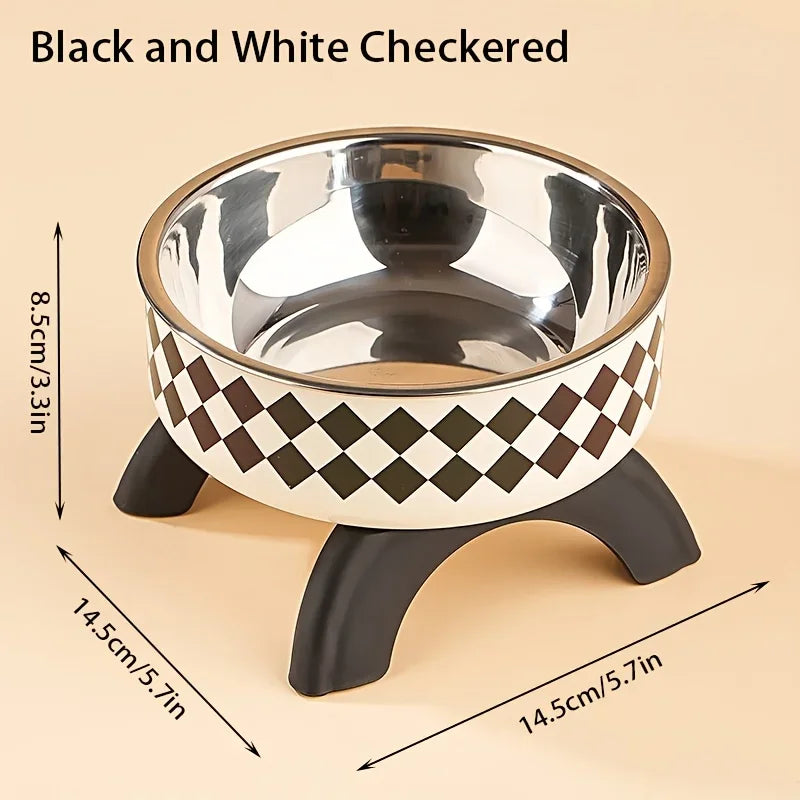 Stainless Steel Pet Bowl – Anti-Tip Elevated Design with Non-Slip Silicone Base for Cats & Small Dogs