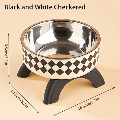 Stainless Steel Pet Bowl – Anti-Tip Elevated Design with Non-Slip Silicone Base for Cats & Small Dogs