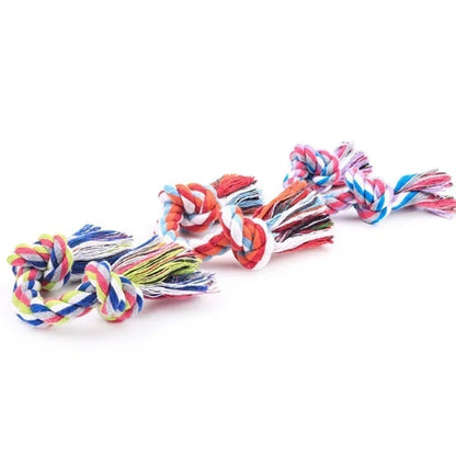 Colorful Double Knot Dog Teething Chew Toy