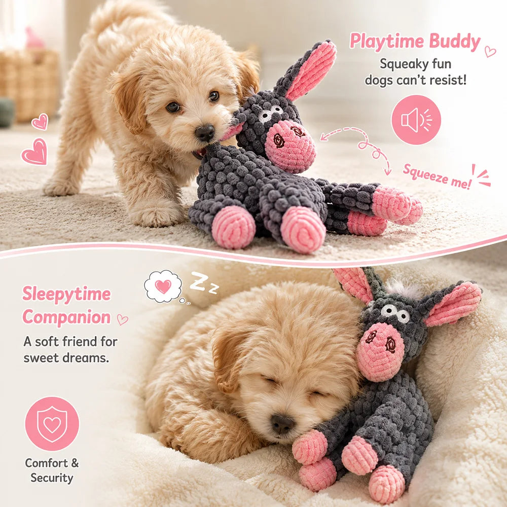 Squeaky Plush Pet Puzzle Toy — Chew-Resistant for Cats & Dogs