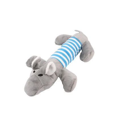 Plush Squeaky Dog Toys – Cute Elephant, Duck & Pig Chew Molar Toys for Dogs & Cats