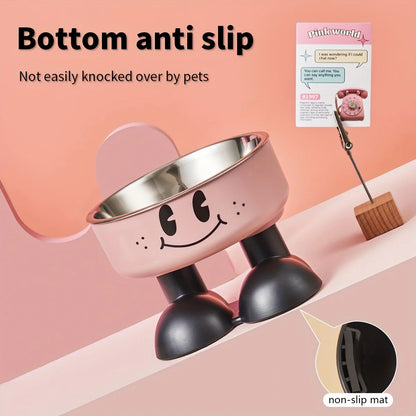 Cartoon Bigfoot Pet Bowl – Elevated Stainless Steel Food & Water Bowl for Cats & Dogs