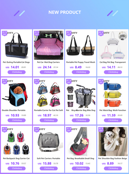 Portable Cat Carrier Bag — Breathable Travel Shoulder Bag