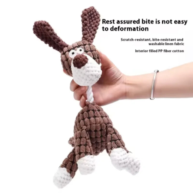 Squeaky Plush Bone Dog Toy — Puppy Teething & Molar
