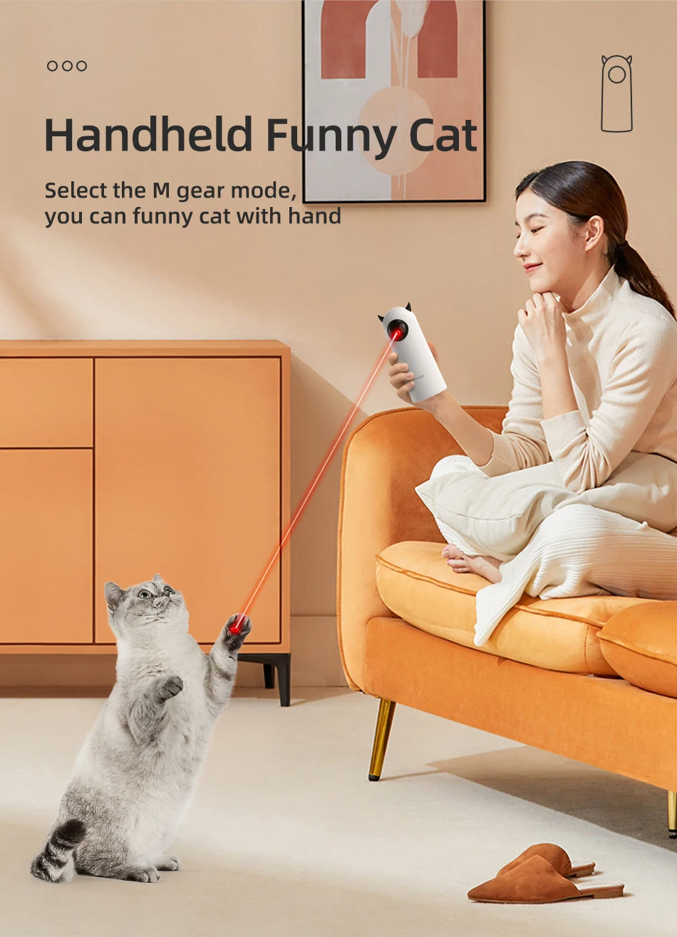 ROJECO Automatic LED Laser Cat Toy – Interactive Handheld Laser for Cats & Kittens