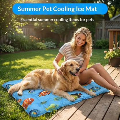 Pet Cooling Ice Mat For Dogs Cats Summer Non Toxic Self Cooling Pad For Indoor Outdoor Use