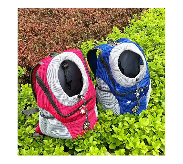 Breathable Pet Backpack Carrier – Front & Back Wear with Reflective Strips for Dogs & Cats