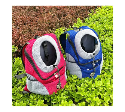 Breathable Pet Backpack Carrier – Front & Back Wear with Reflective Strips for Dogs & Cats
