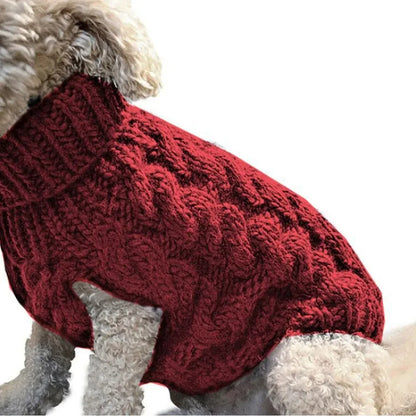 Warm Turtleneck Dog Sweater | Soft Cable Knit for Small & Medium Dogs