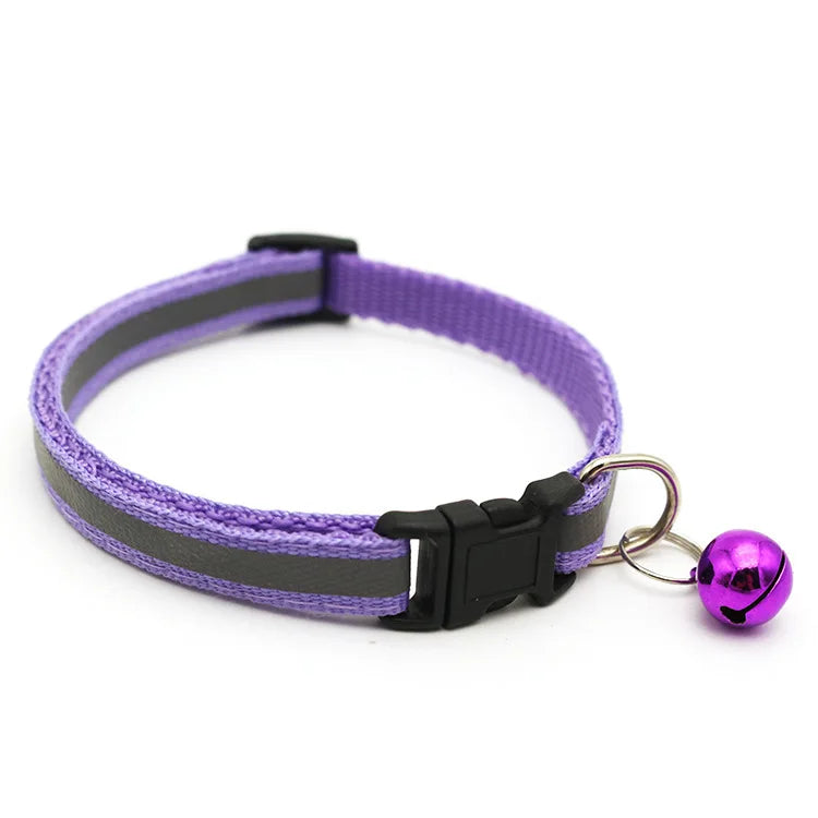 Reflective Pet Collar with Bell — Adjustable for Cats & Dogs
