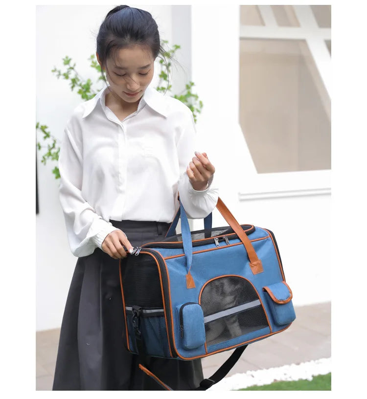 Anti-Collapse Pet Carrier Bag – Travel Handbag for Cats, Puppies & Small Pets