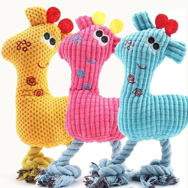 Squeaky Plush Bone Dog Toy — Puppy Teething & Molar