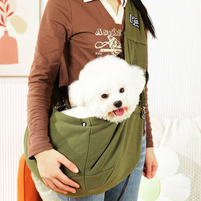 Pet Crossbody Sling Carrier Bag – Portable Shoulder Bag for Small Dogs & Cats