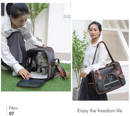 Anti-Collapse Pet Carrier Bag – Travel Handbag for Cats, Puppies & Small Pets