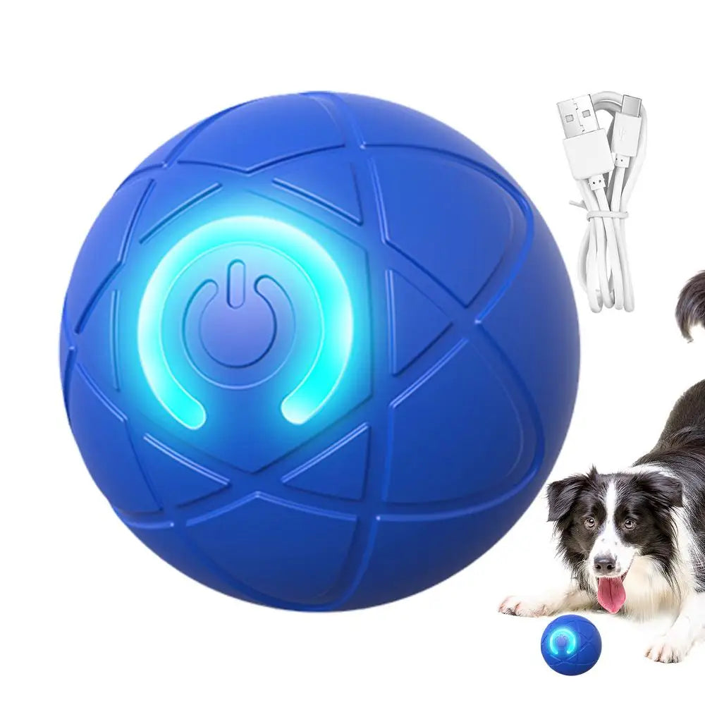 Interactive Auto-Rolling Ball Dog Toy – USB Rechargeable LED Shaky Ball for Dogs & Puppies