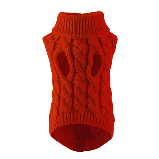 Warm Turtleneck Dog Sweater | Soft Cable Knit for Small & Medium Dogs