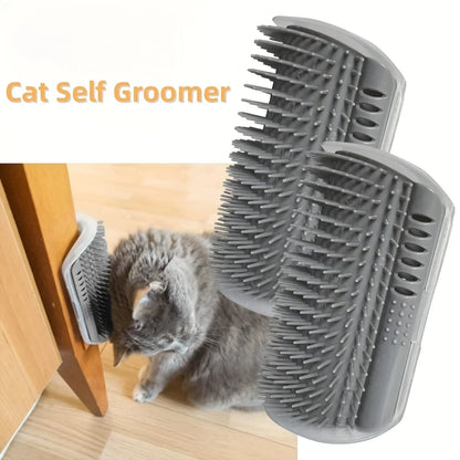 Wall-Mounted Cat Self Groomer with Massage Comb