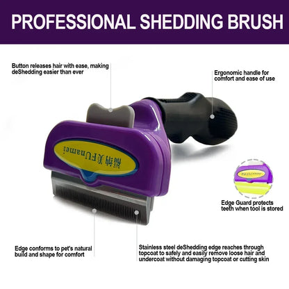 Pet Deshedding Comb Brush — For Dogs & Cats