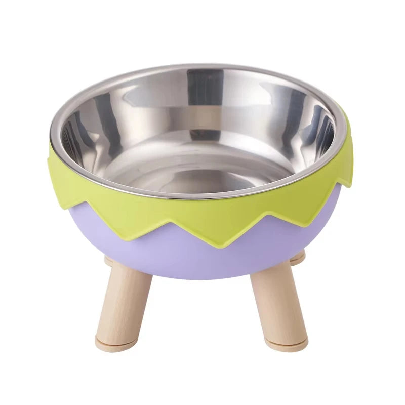 Colorful Dopamine Pet Bowl – Large Capacity Stainless Steel with Neck Protection for Cats & Dogs