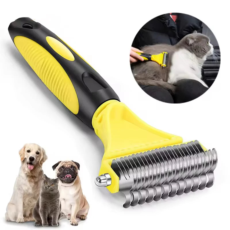 Two-Sided Pet Grooming Comb & Undercoat Rake