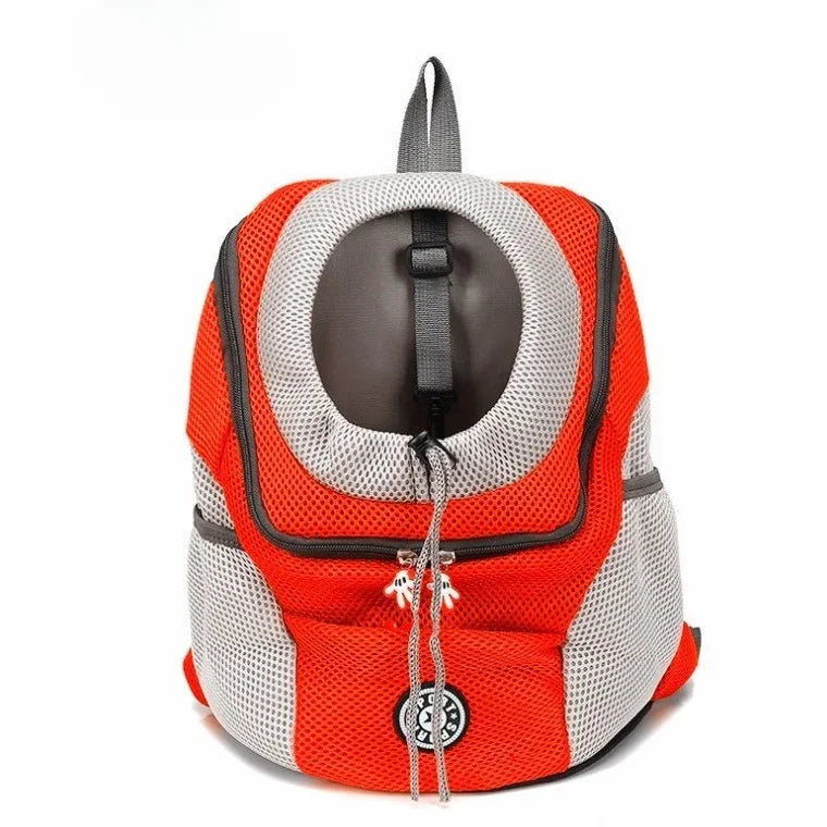 Breathable Pet Backpack Carrier – Front & Back Wear with Reflective Strips for Dogs & Cats