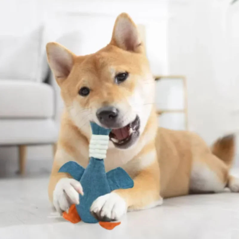 Squeaky Plush Bone Dog Toy — Puppy Teething & Molar