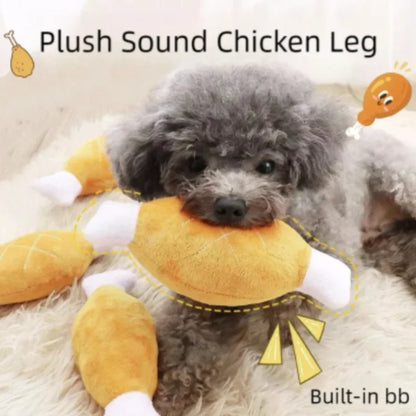 Squeaky Plush Bone Dog Toy — Puppy Teething & Molar