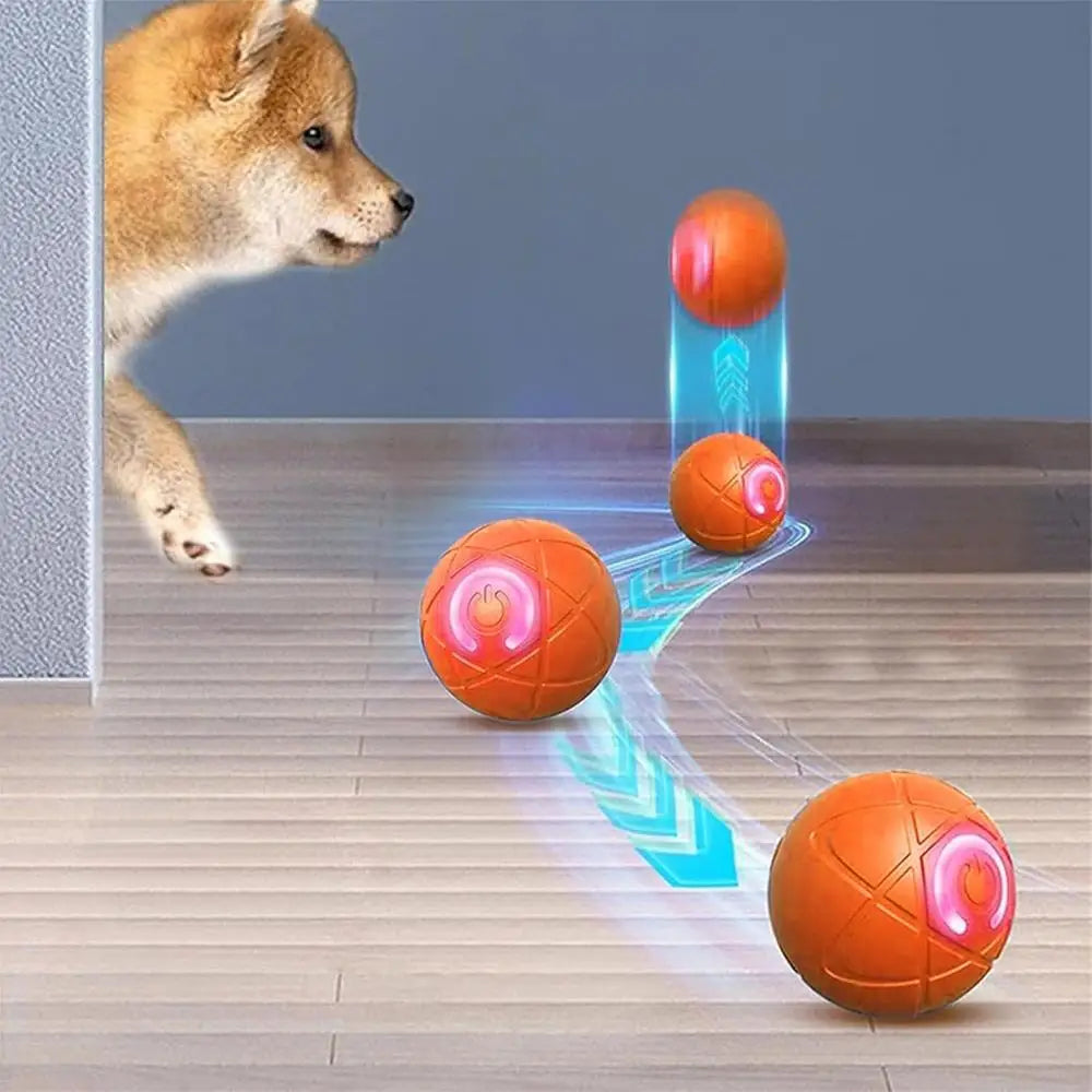 Interactive Auto-Rolling Ball Dog Toy – USB Rechargeable LED Shaky Ball for Dogs & Puppies