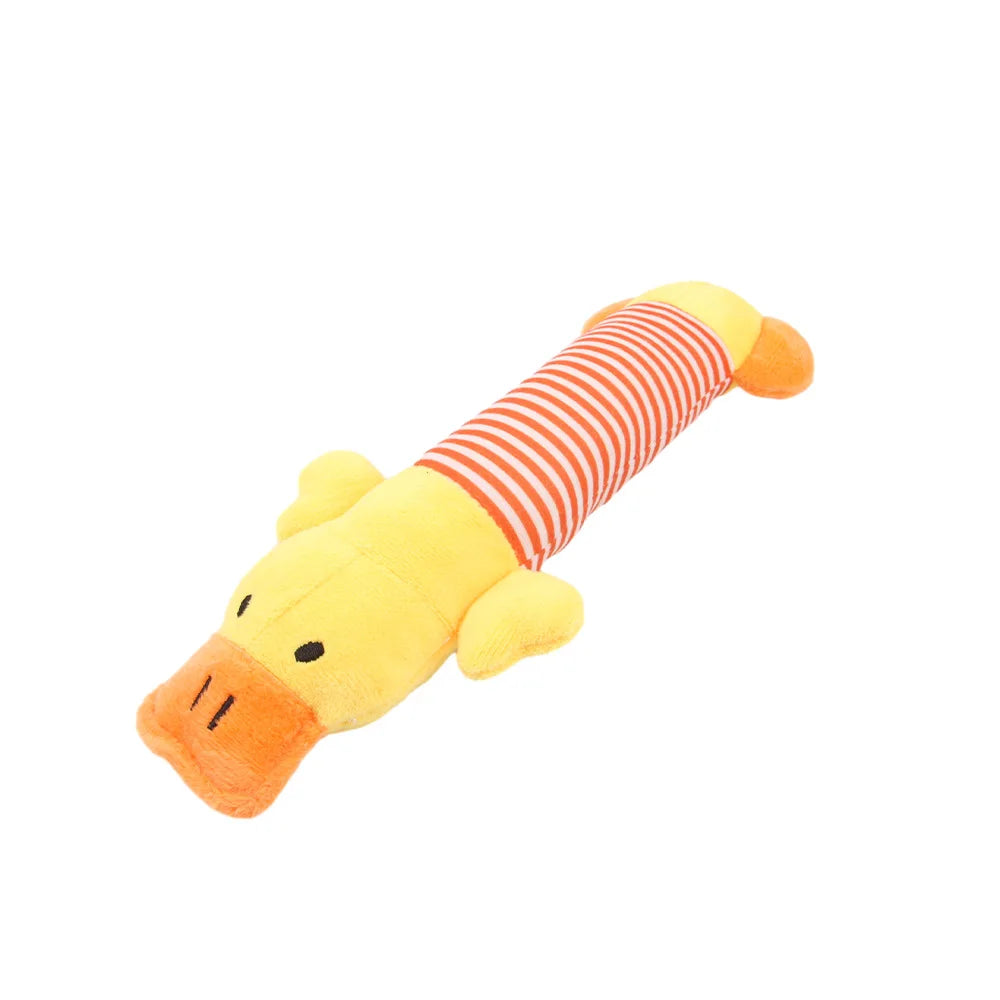 Plush Squeaky Dog Toys – Cute Elephant, Duck & Pig Chew Molar Toys for Dogs & Cats