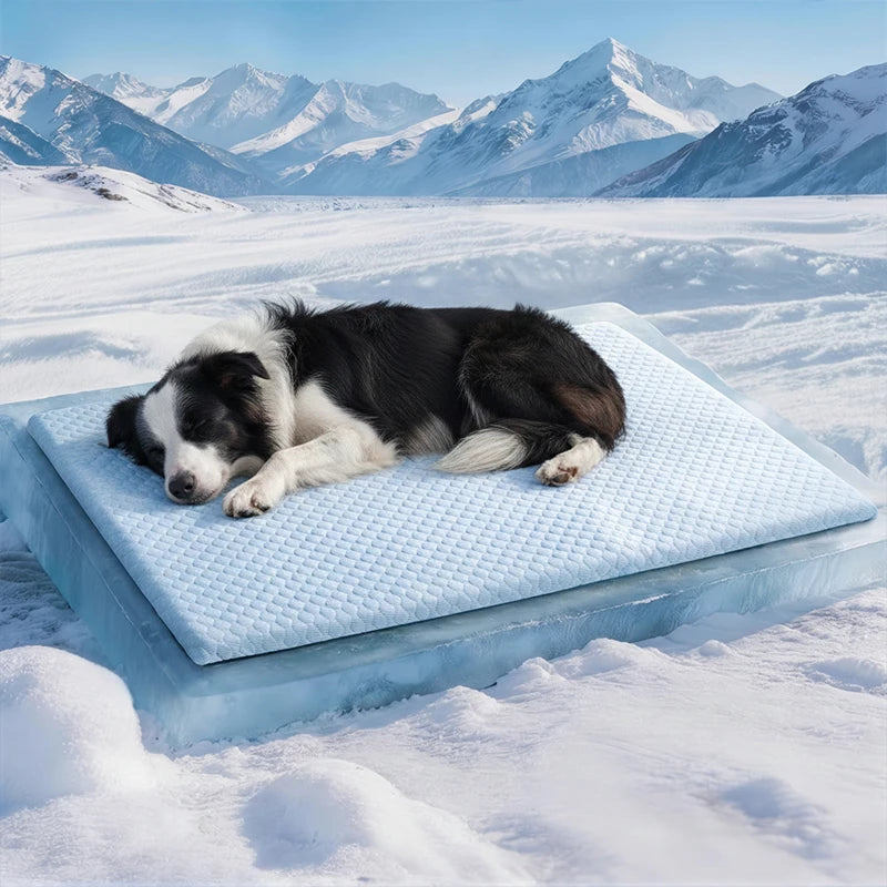 New Summer Ice Silk Cooling Pet Mat Thick Breathable Dog Bed Pad Non-Slip Washable Pet Cooling Sheet for Medium Large Dogs Cats