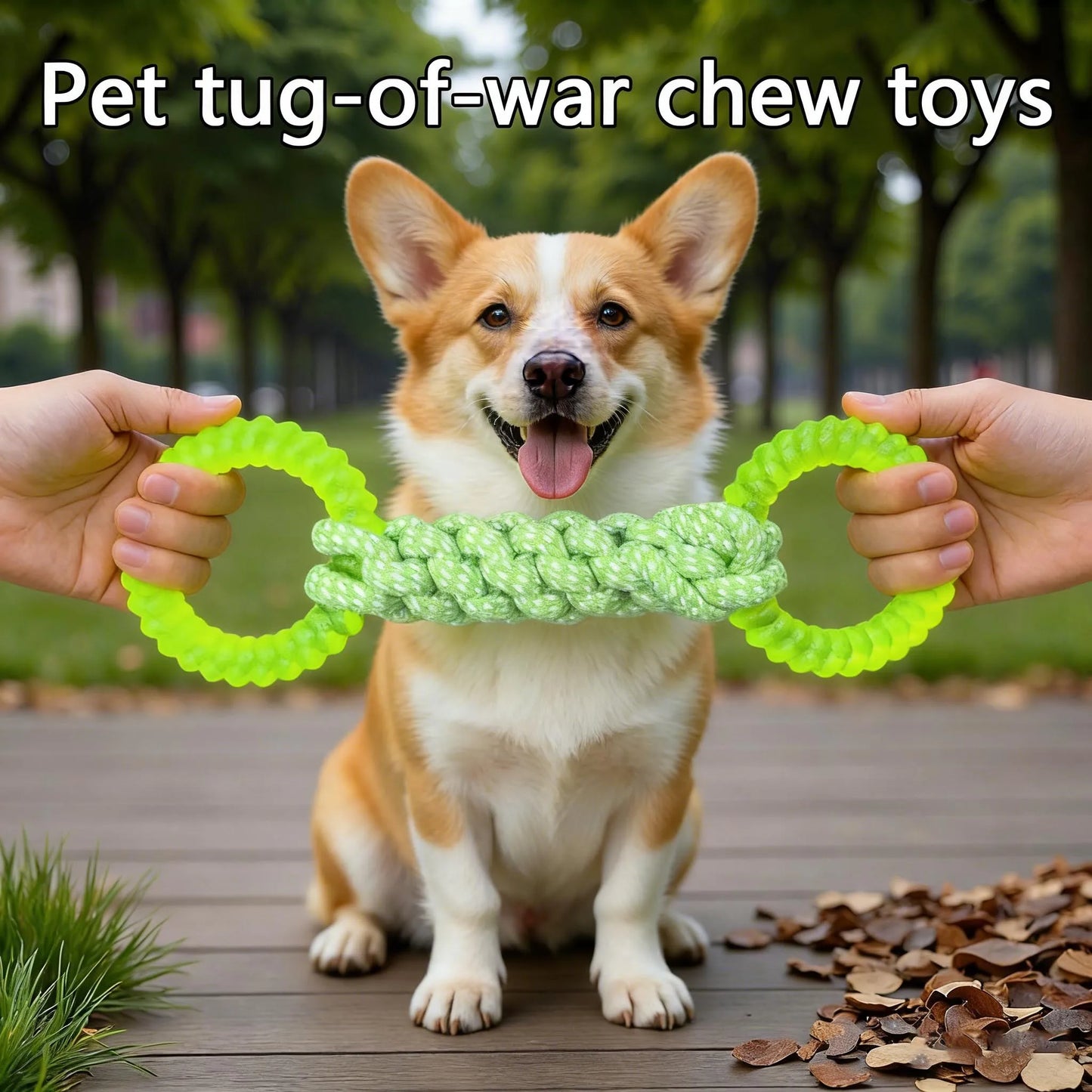 Interactive Dog Rope Tug Toy — Bite-Resistant Teeth Cleaner