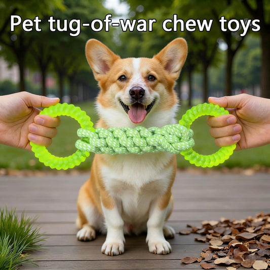 Interactive Dog Rope Tug Toy — Bite-Resistant Teeth Cleaner