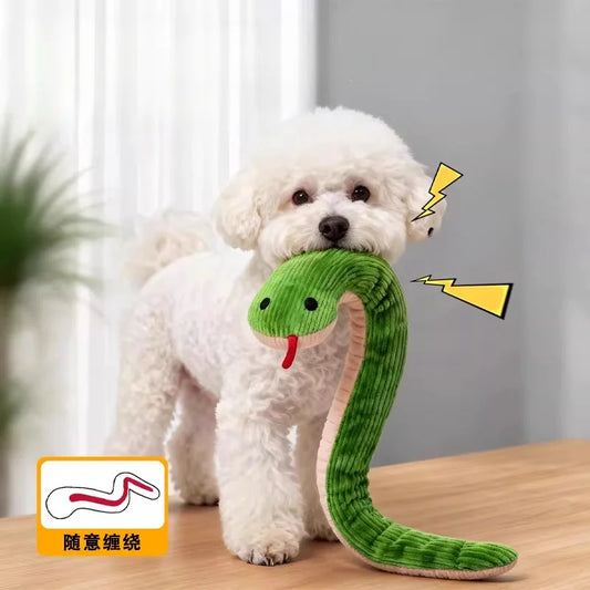 Snake Plush Chew Toy — Bite-Resistant & Teeth-Cleaning