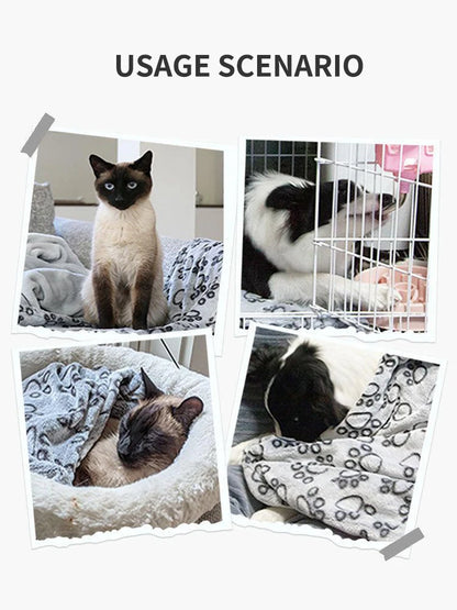 Winter Dog Blanket – Soft Washable Fleece Throw for Dogs & Cats (Grey)