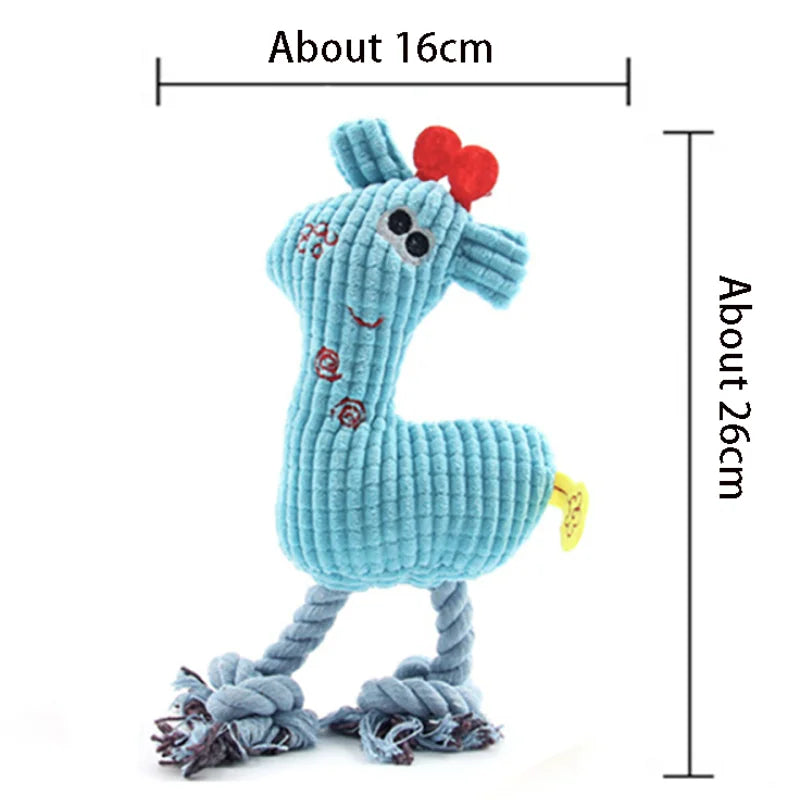 Squeaky Plush Bone Dog Toy — Puppy Teething & Molar