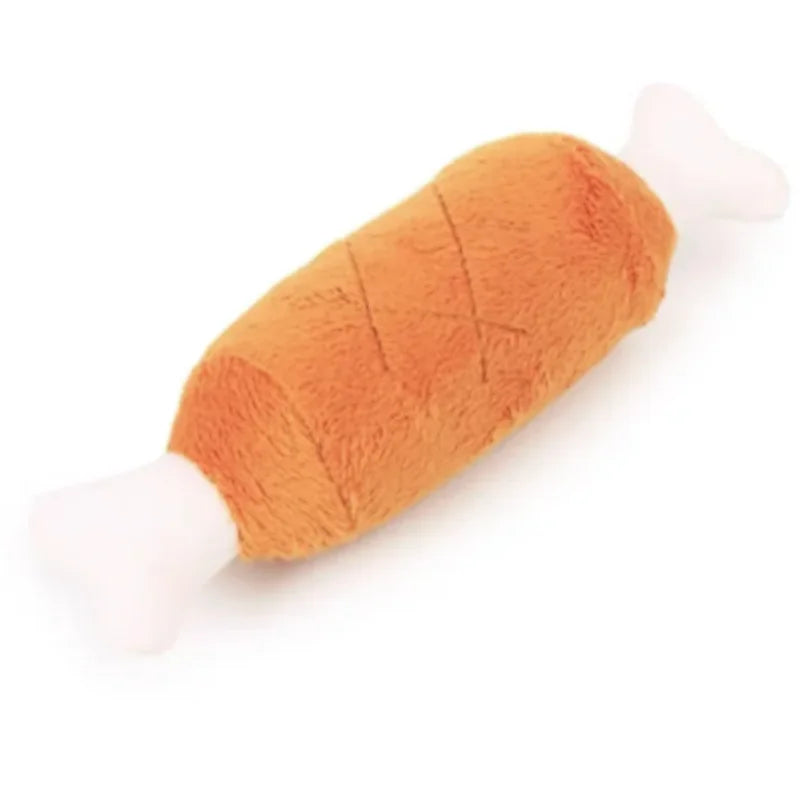 Squeaky Plush Bone Dog Toy — Puppy Teething & Molar