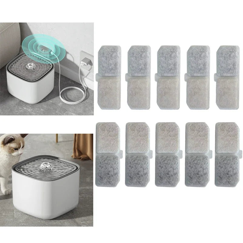 Cat Water Fountain Replacement Filters — 10 Pack