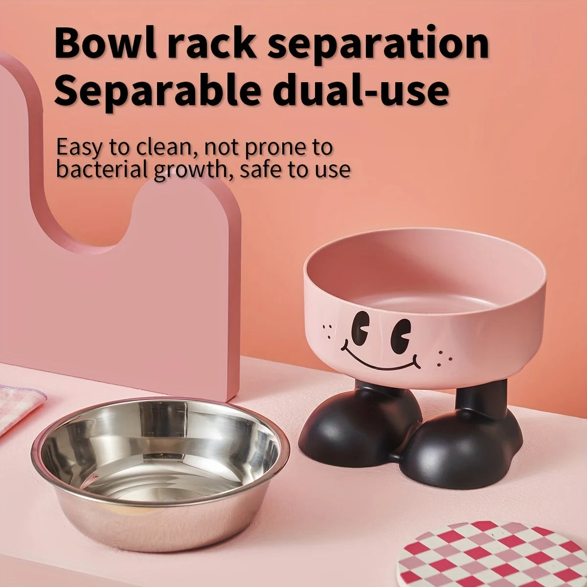 Cartoon Bigfoot Pet Bowl – Elevated Stainless Steel Food & Water Bowl for Cats & Dogs