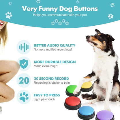 Recordable Dog Communication Button — Pet Training Buzzer