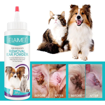 Pet Ear Hair Removal Powder – Ear Health Care for Dogs & Cats