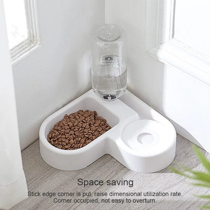 Gravity Pet Feeder Bowl — 500ml Auto Refill for Dogs & Cats