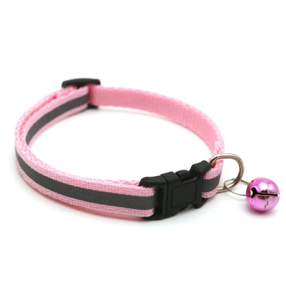 Reflective Pet Collar with Bell — Adjustable for Cats & Dogs