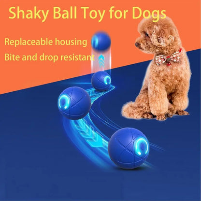 Interactive Auto-Rolling Ball Dog Toy – USB Rechargeable LED Shaky Ball for Dogs & Puppies