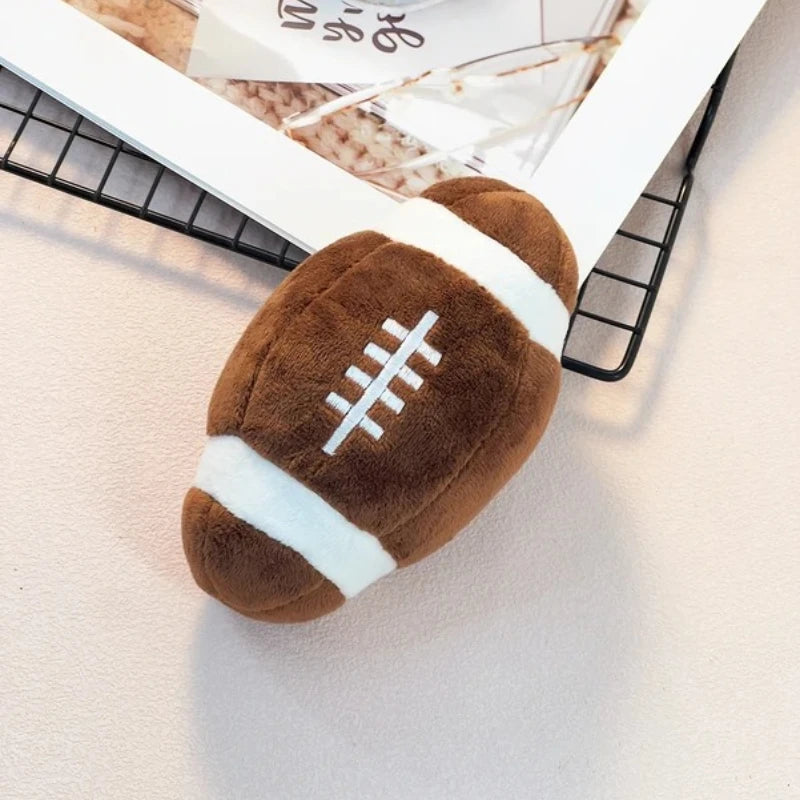 Squeaky Football & Rugby Dog Toy — Interactive Puppy Chew Toy