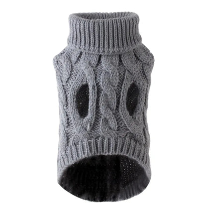 Warm Turtleneck Dog Sweater | Soft Cable Knit for Small & Medium Dogs
