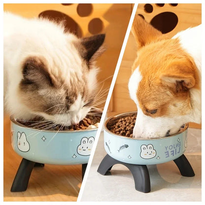 Stainless Steel Pet Bowl – Anti-Tip Elevated Design with Non-Slip Silicone Base for Cats & Small Dogs